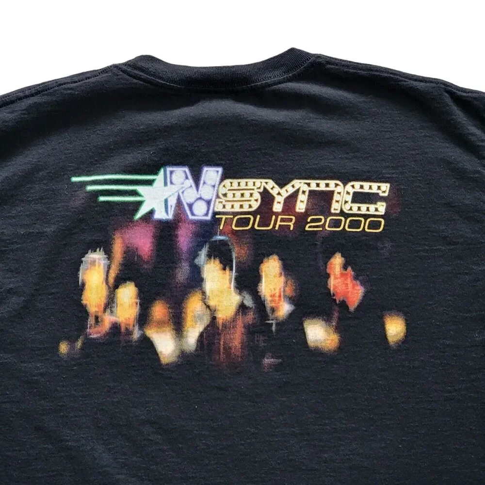 Vintage NSYNC Tour 2000 Band T Shirt Black Winterland Paper Tag Double Sided Y2K